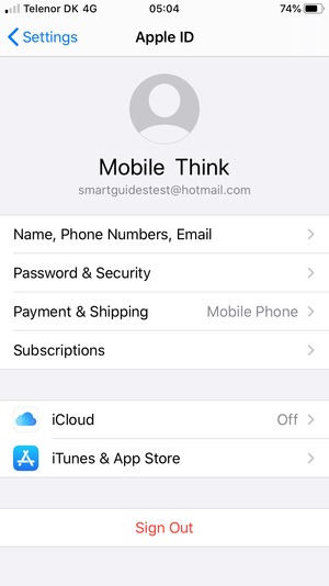 Select iCloud