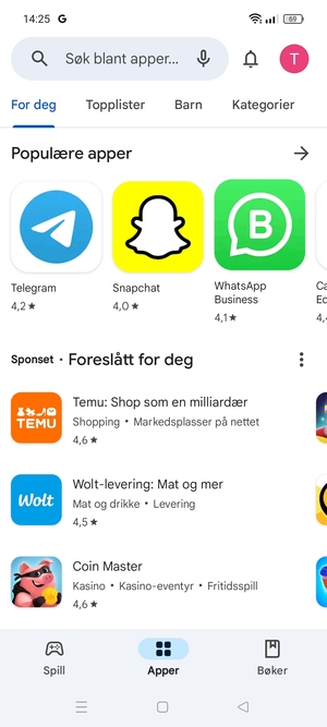 Velg søkefelt
