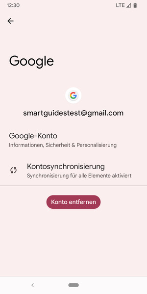 Wählen Sie Kontosynchronisierung