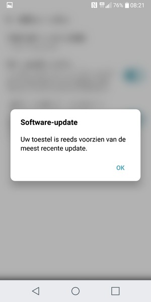 Als uw telefoon up-to-date is, selecteert u OK