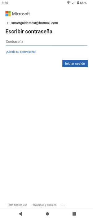 Introduzca su contraseña de Hotmail y seleccione Iniciar sesión