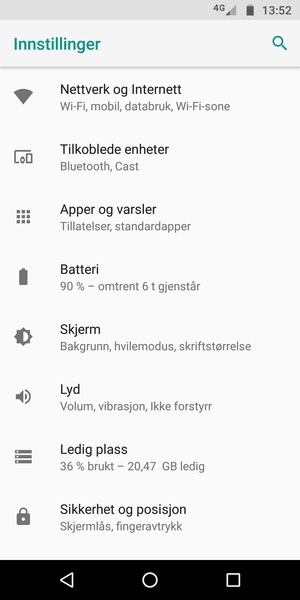 Bla til og velg Sikkerhet og posisjon