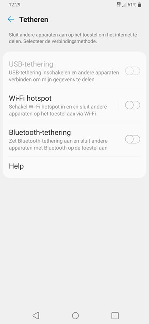 Selecteer Wi-Fi hotspot