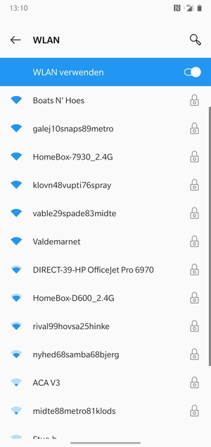 Wählen Sie das Wireless-Netzwerk, zu dem Sie eine Verbindung herstellen möchten