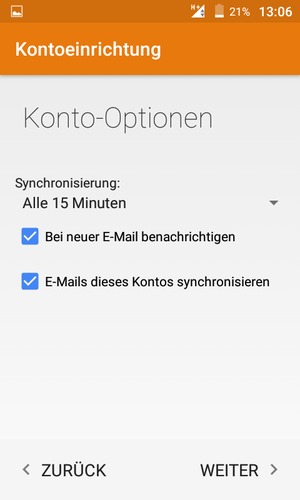 Wählen Sie WEITER