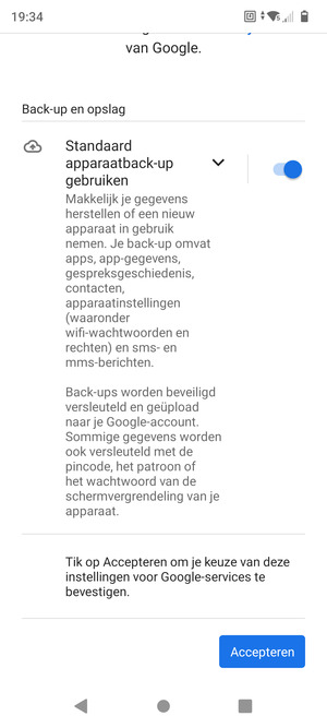 Selecteer Accepteren