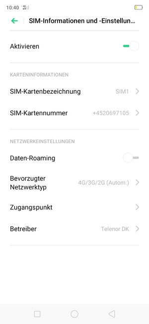 Wählen Sie Zungangspunkt