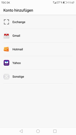 Wählen Sie Gmail oder Hotmail