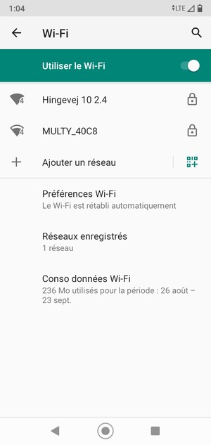 Sélectionnez le réseau sans fil auquel vous souhaitez vous connecter