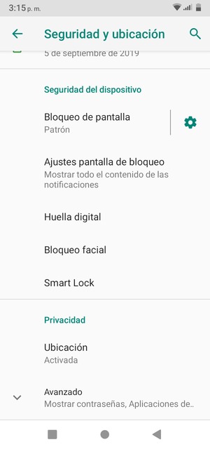 Para cambiar el PIN de la tarjeta SIM, desplácese y seleccione Avanzado