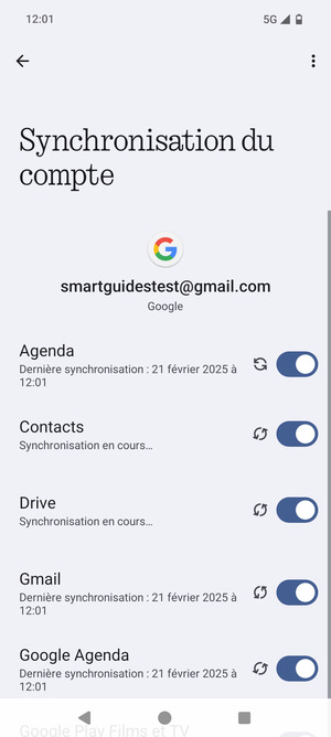 Vos informations seront synchronisées