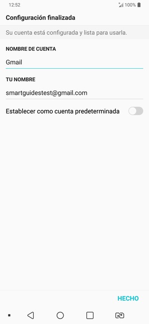 Déle a su cuenta un nombre y escriba su nombre. Seleccione HECHO