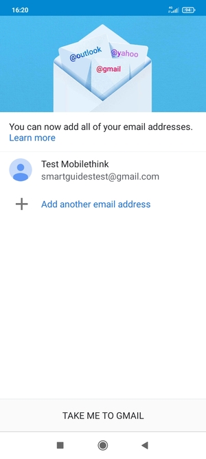 Select TAKE ME TO GMAIL
