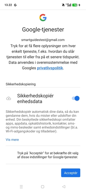 Vælg Acceptér