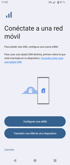 Seleccione Configurar una eSIM