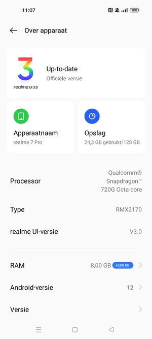 Selecteer realme ui