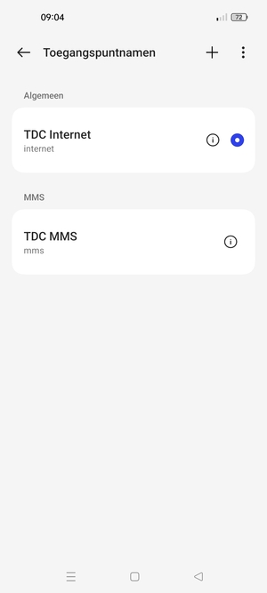 Selecteer de Menu-knop