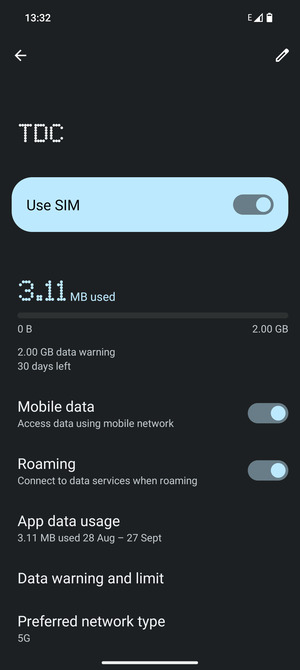 Turn Roaming on or off