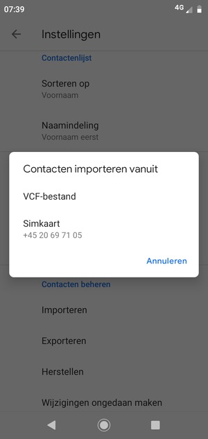 Selecteer Simkaart