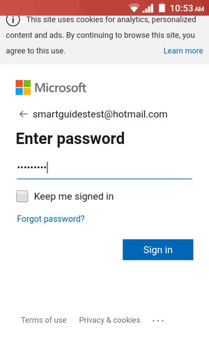 Enter your password and select Sign in