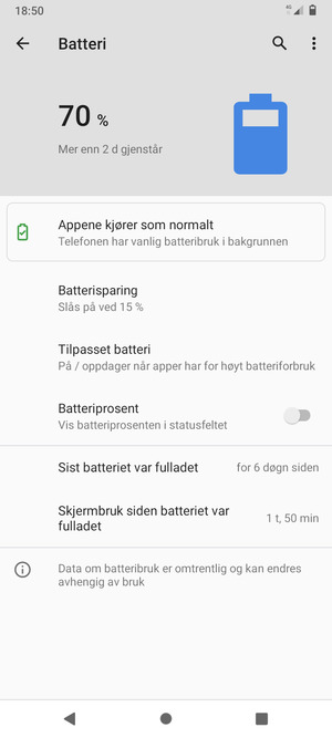 Velg Batterisparing