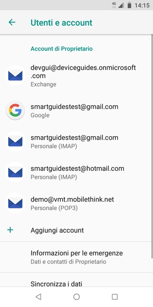 Seleziona il tuo account Google