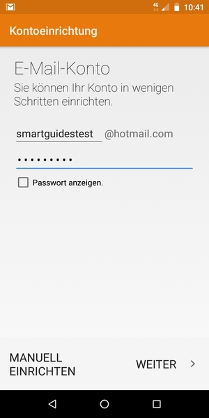 Geben Sie Ihre Hotmail Adresse und Passwort ein. Wählen Sie WEITER