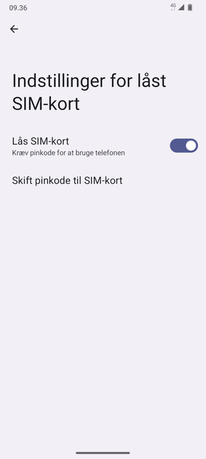 Vælg Skift pinkode til SIM-kort
