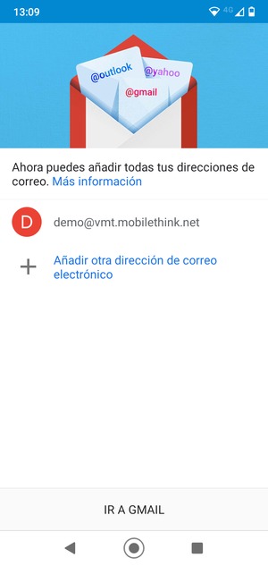 Seleccione IR A GMAIL