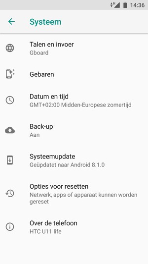 Selecteer Systeemupdate
