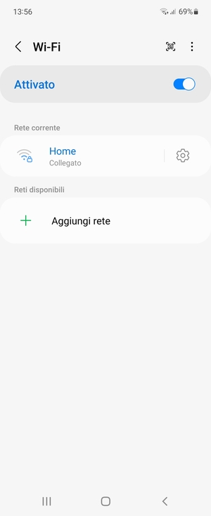 Ora sei connesso alla rete Wi-Fi