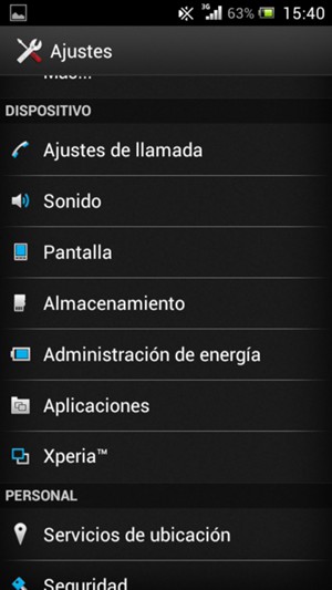 Seleccione Administración de energía