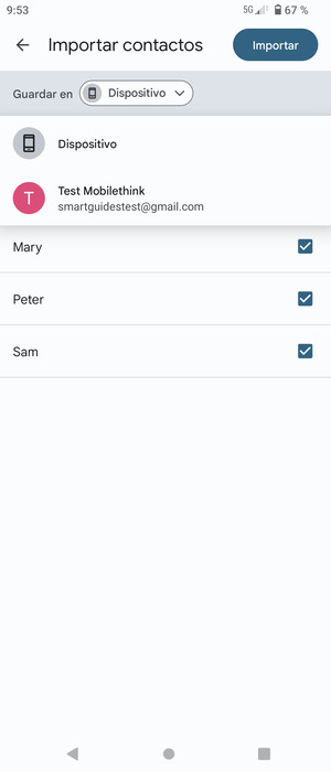 Seleccione su cuenta Google