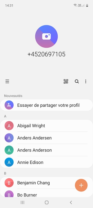 Sélectionnez le bouton du Menu