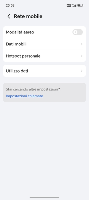 Seleziona Dati mobili