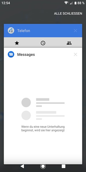 Wählen Sie ALLE SCHLIESSEN, um alle laufende Apps zu schließen