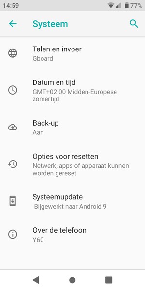 Selecteer Systeemupdate