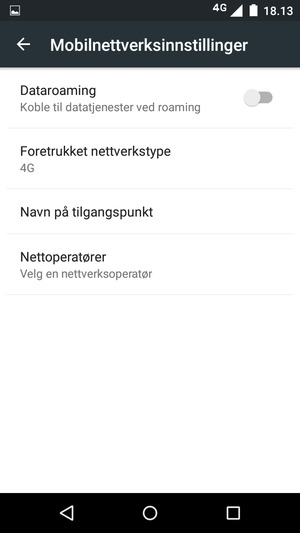 Velg Foretrukket nettverkstype