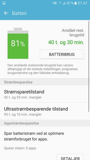 Vælg Ultrastrømbesparende tilstand