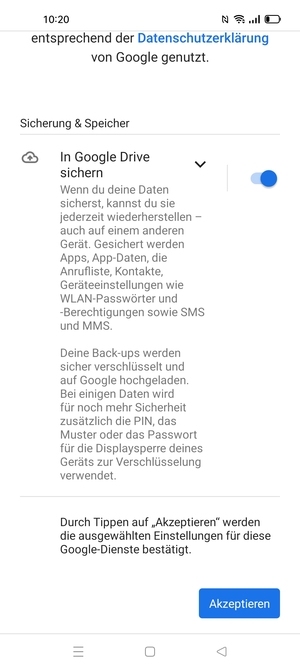 Wählen Sie Akzeptieren
