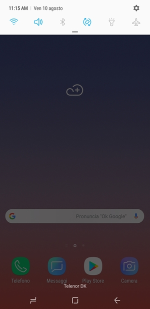 Scorri nuovamente verso il basso il menu in alto