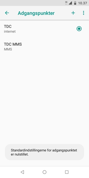 Din telefon vil nulstille til standard internet- og MMS-indstillinger