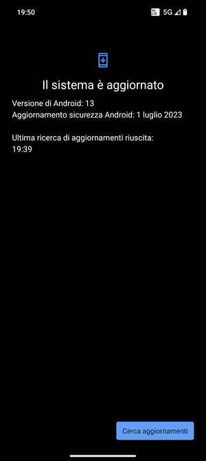 Se il tuo telefono è aggiornato, vedrai la seguente schermata