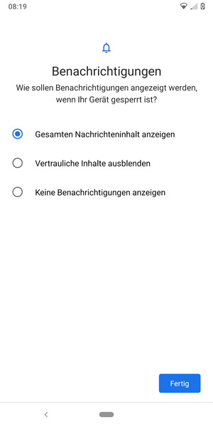 Wählen Sie die gewünschte Option und wählen Sie Fertig