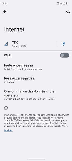 Activer le Wi-Fi