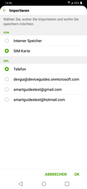 Wählen Sie Ihr Google Konto und wählen Sie OK