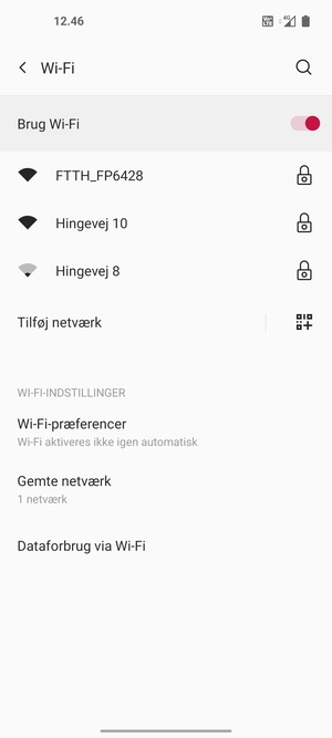 Vælg det trådløse netværk, du ønsker at oprette forbindelse til