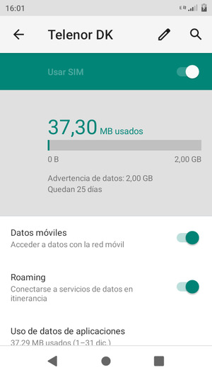 Activar o desactivar Roaming