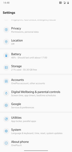 Scroll to and select System