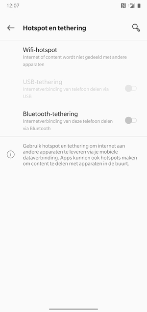 Selecteer Wifi-hotspot